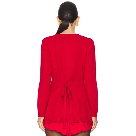 POSSE Sabrina Long Sleeve Cardigan Ruby in Red classic knit holiday size 0 XXS - Picture 4 of 16
